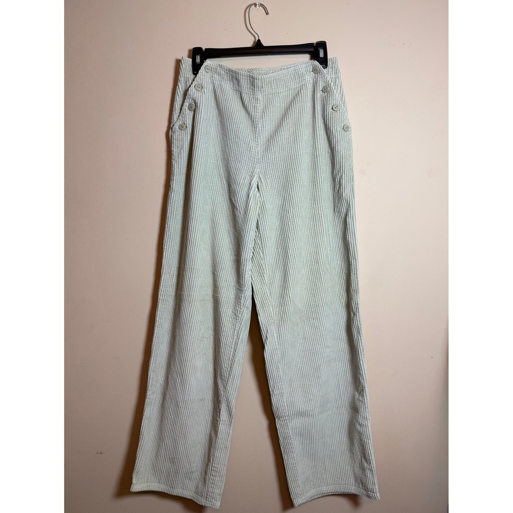 J. Jill Womens Corduroy Wide Leg Sailor Button Pants Oatmeal Khaki Size 8 Boho